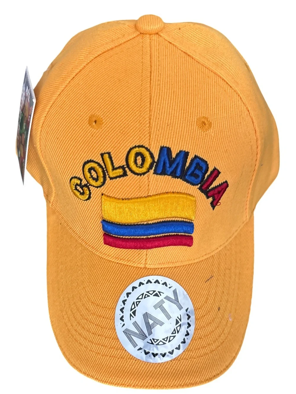 NWT Unisex Colombia Embroidered Yellow Baseball Cap Colombian Flag Hat Sombrero